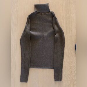 Stretchy Brown Cotton Turtleneck